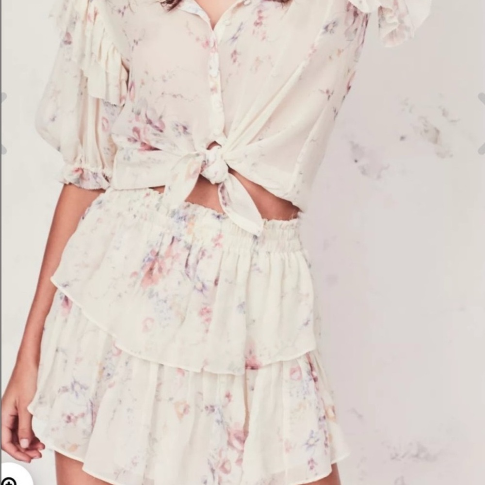 LoveShackFancy Ruffle Mini Skirt: Monticello